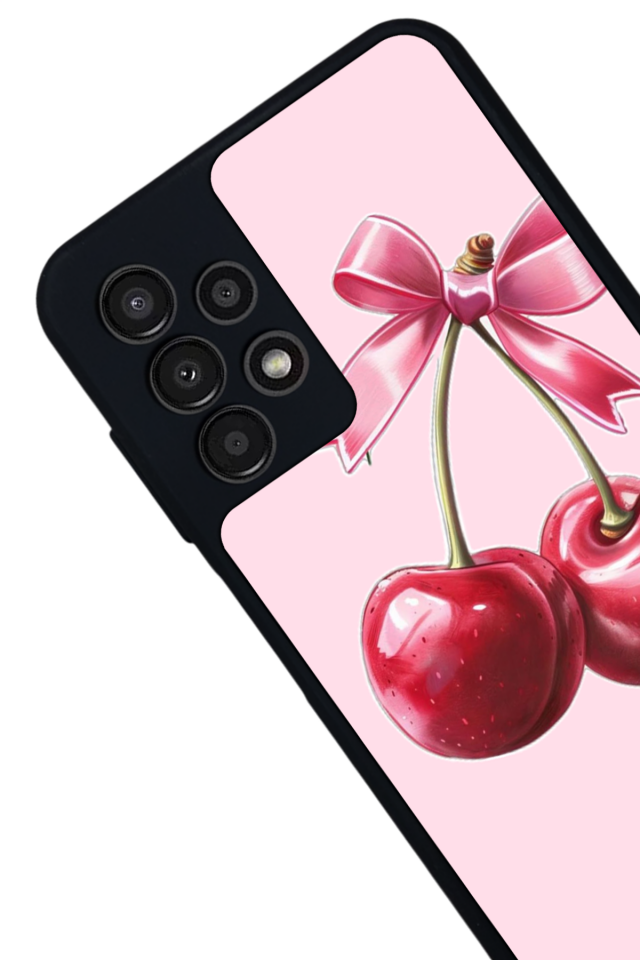 Samsung Galaxy A13 Uyumlu Kiraz Tasarımlı Glossy Premium Kılıf