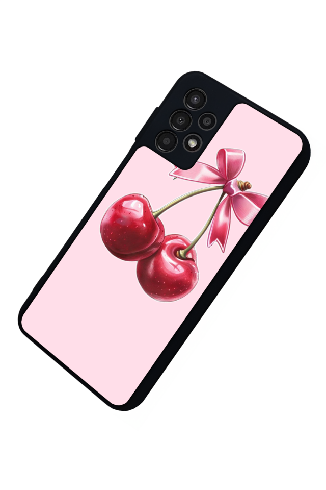 Samsung Galaxy A13 Uyumlu Kiraz Tasarımlı Glossy Premium Kılıf