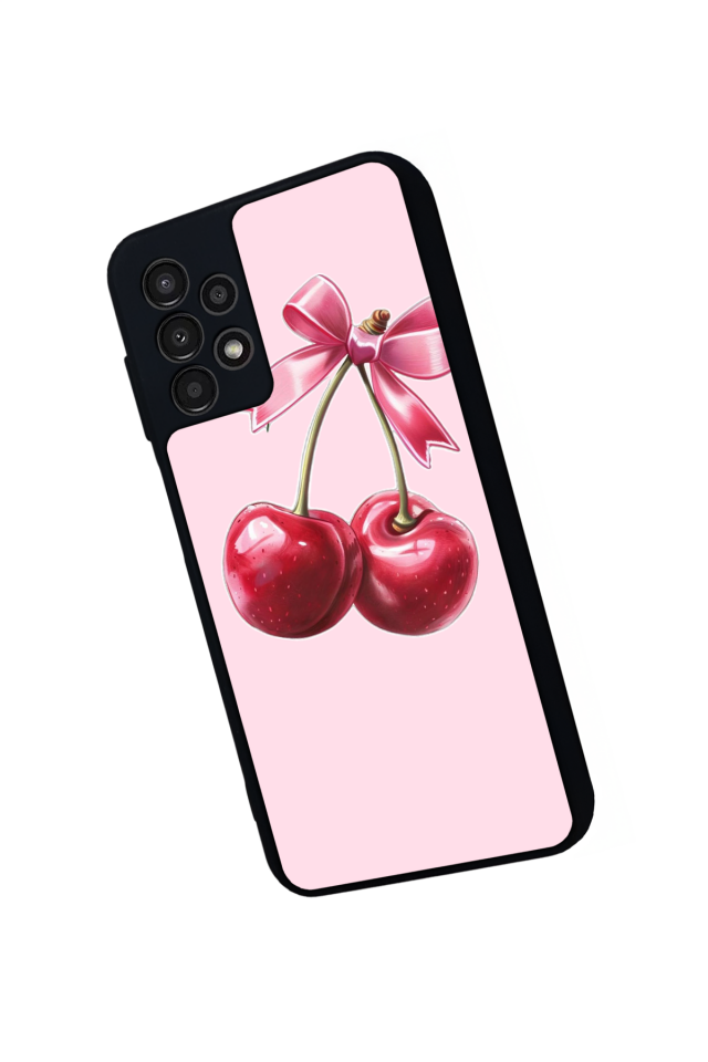 Samsung Galaxy A13 Uyumlu Kiraz Tasarımlı Glossy Premium Kılıf