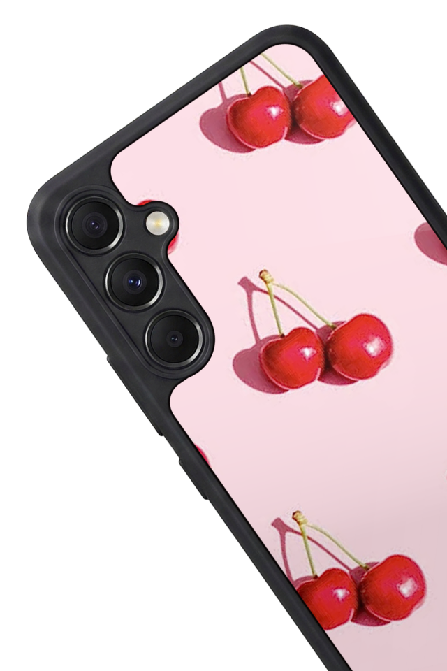 Samsung Galaxy M34 Uyumlu Kiraz Tasarımlı Glossy Premium Kılıf