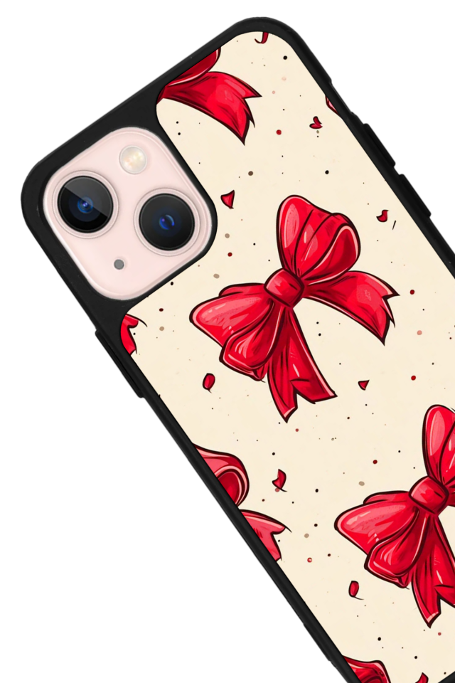 iPhone 15 Uyumlu Kurdele Tasarımlı Glossy Premium Kılıf