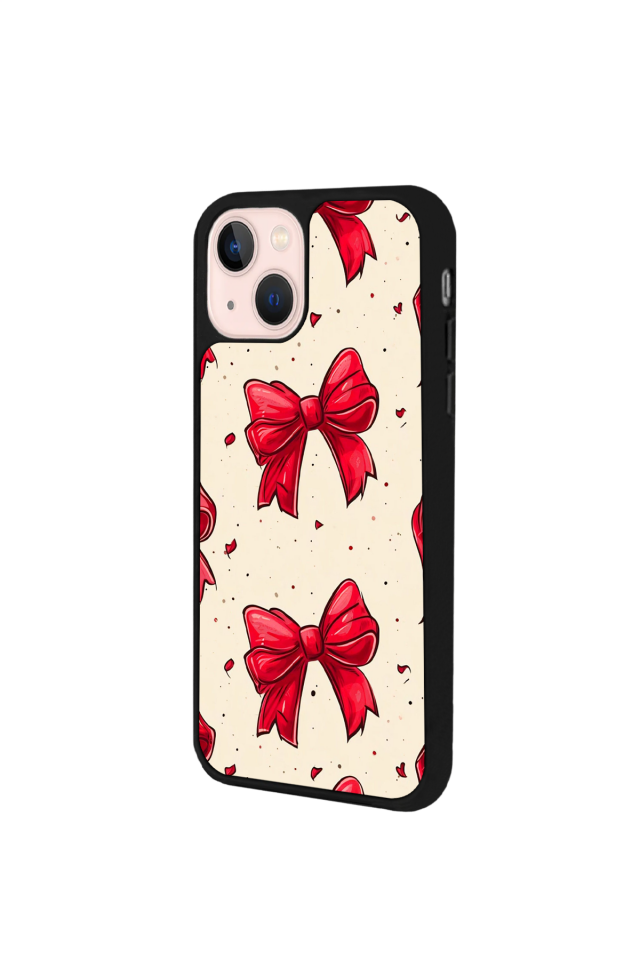 iPhone 15 Uyumlu Kurdele Tasarımlı Glossy Premium Kılıf