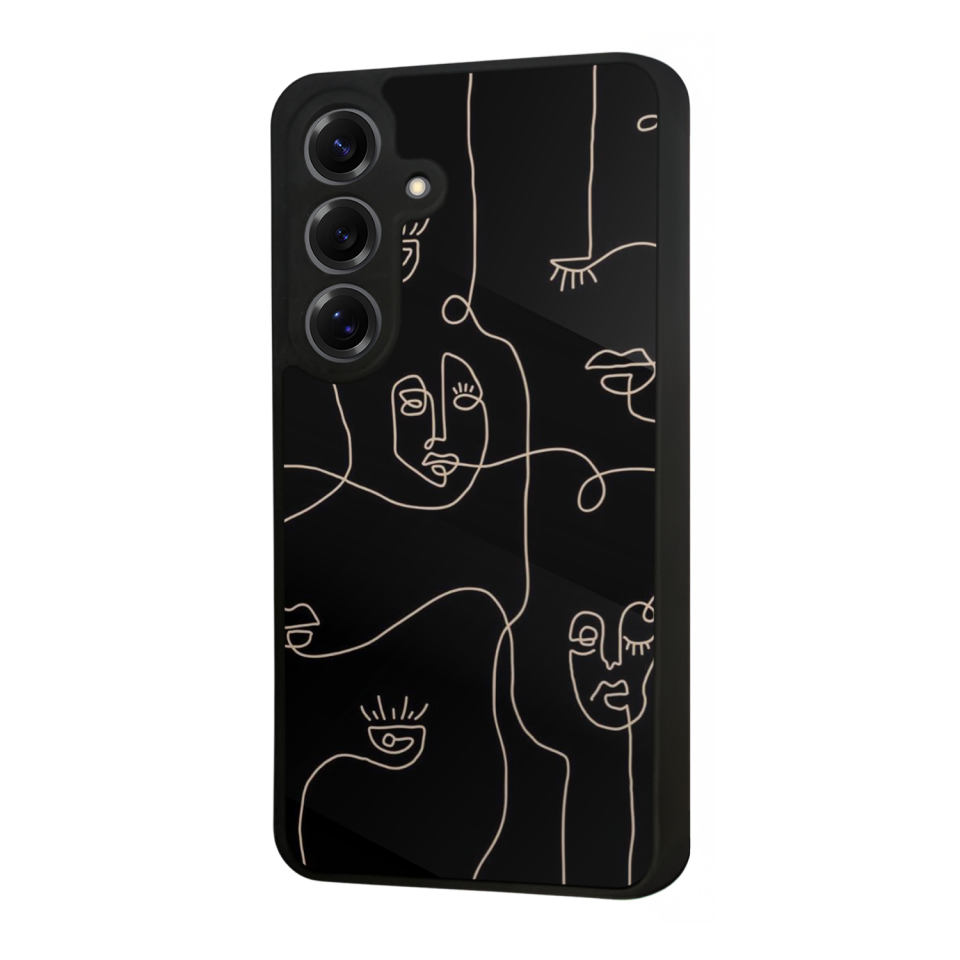 Samsung Galaxy S25 Uyumlu Line Art Tasarımlı Glossy Premium Kılıf