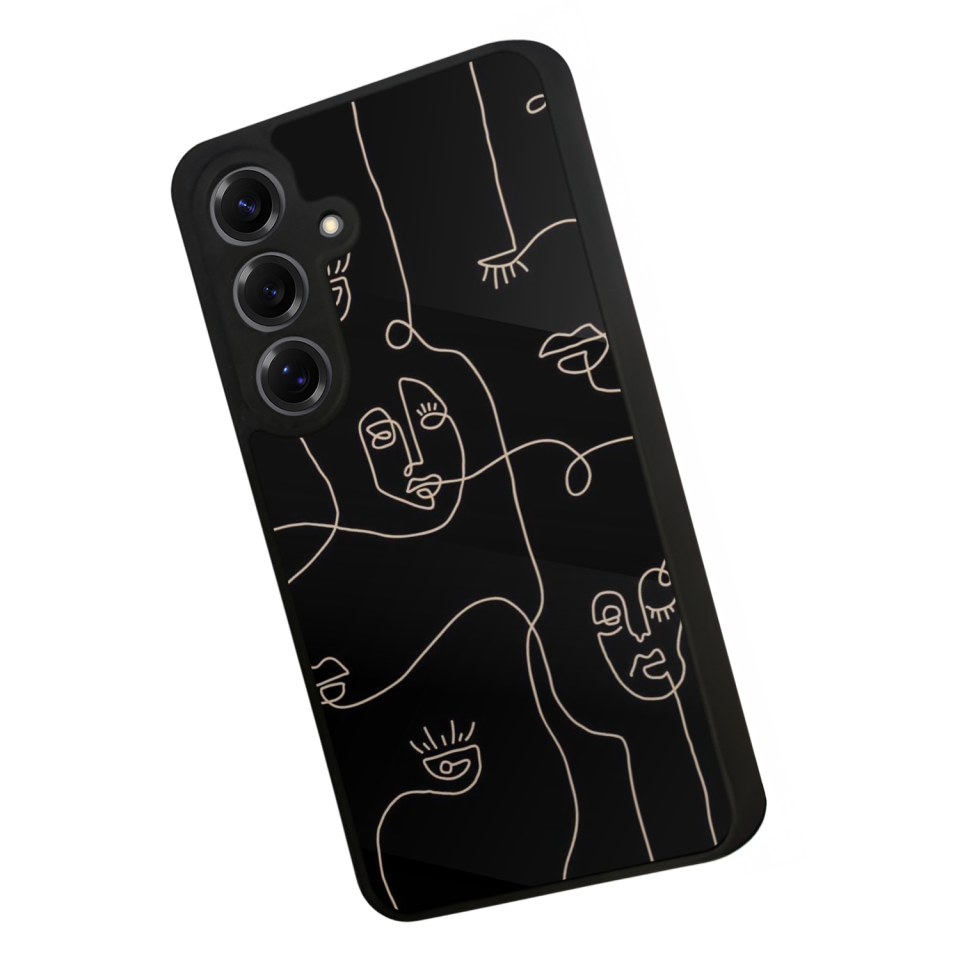 Samsung Galaxy S25 Uyumlu Line Art Tasarımlı Glossy Premium Kılıf