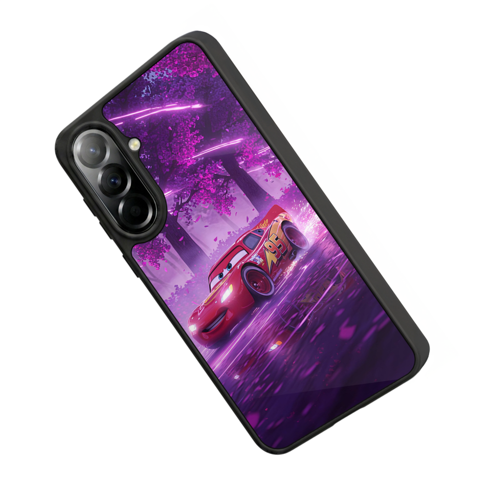 Samsung Galaxy A37 Uyumlu Şimsek McQueen Tasarımlı Glossy Premium Kılıf