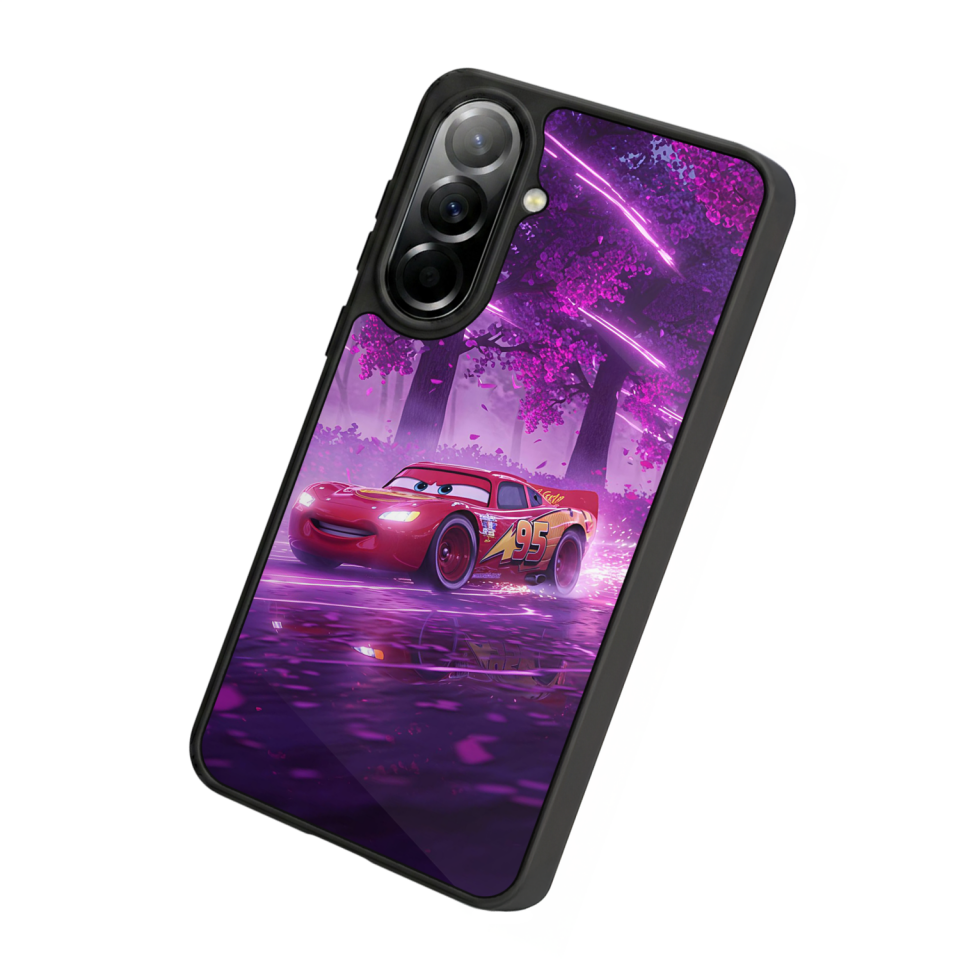Samsung Galaxy A37 Uyumlu Şimsek McQueen Tasarımlı Glossy Premium Kılıf