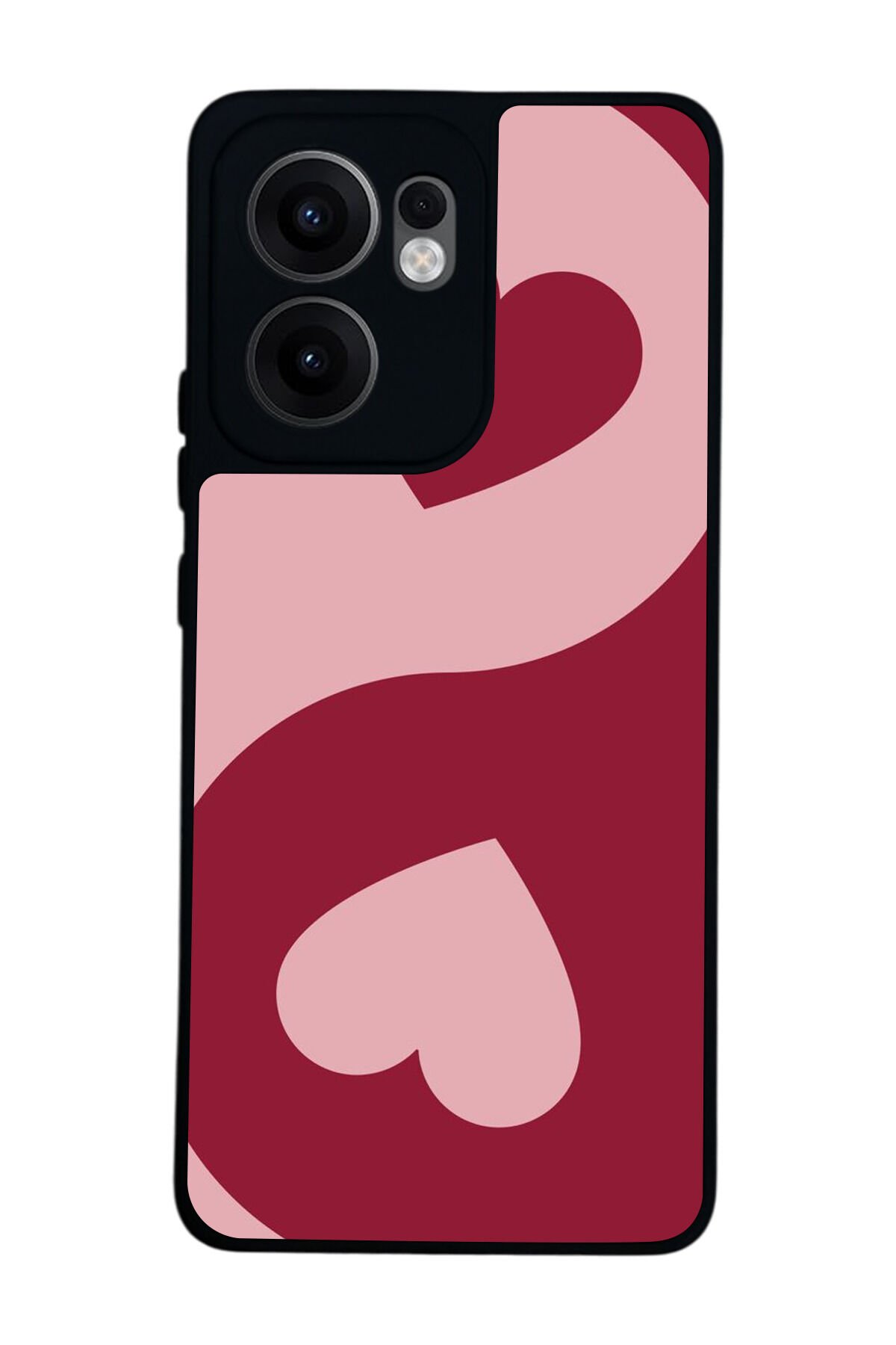 Oppo Reno 13F Uyumlu Kalp Love Tasarımlı Glossy Premium Kılıf