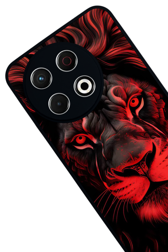 Tecno Spark 30 Pro Uyumlu Aslan Tasarımlı Glossy Premium Kılıf