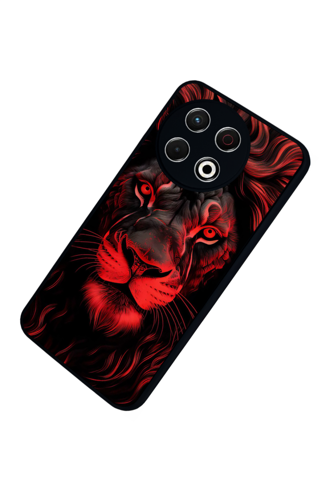Tecno Spark 30 Pro Uyumlu Aslan Tasarımlı Glossy Premium Kılıf