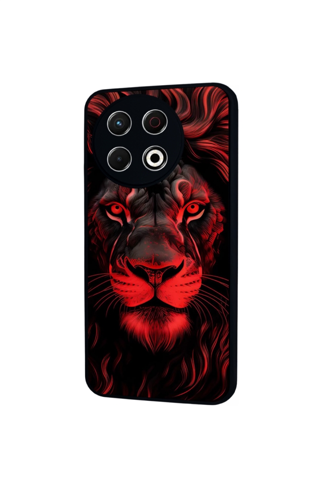 Tecno Spark 30 Pro Uyumlu Aslan Tasarımlı Glossy Premium Kılıf