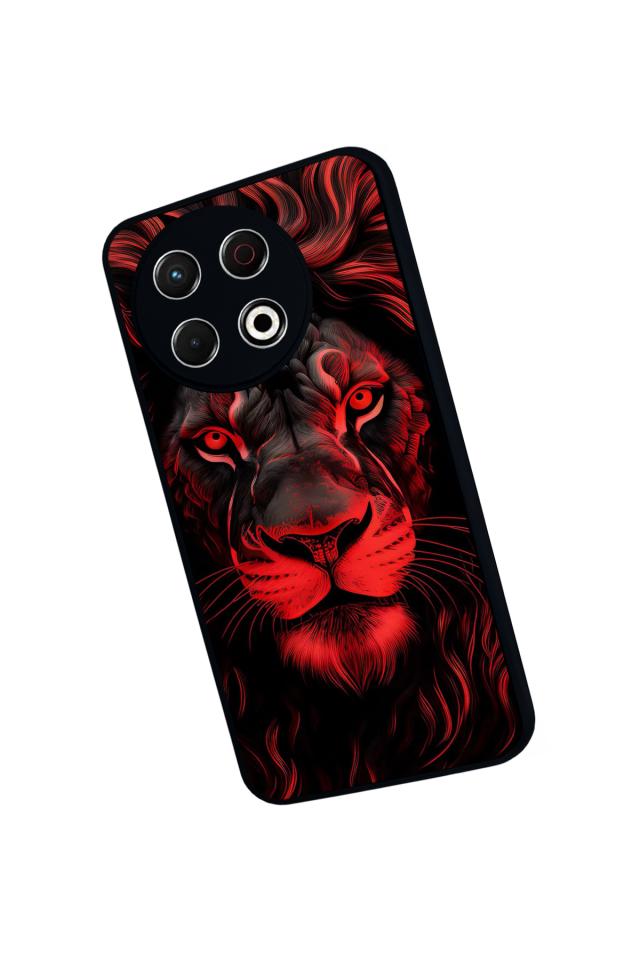 Tecno Spark 30 Pro Uyumlu Aslan Tasarımlı Glossy Premium Kılıf