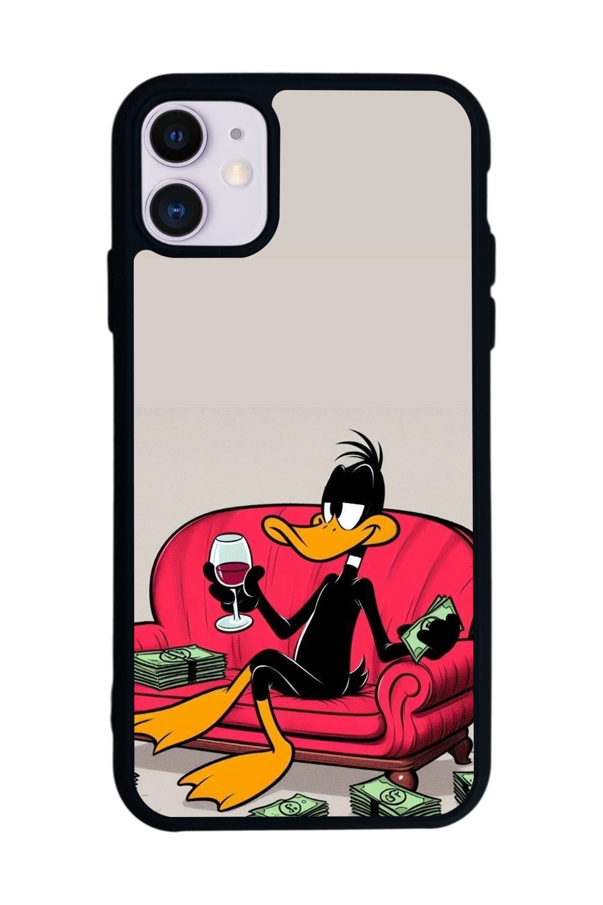 iPhone 11 Uyumlu Daffy duck Tasarımlı Glossy Premium Kılıf