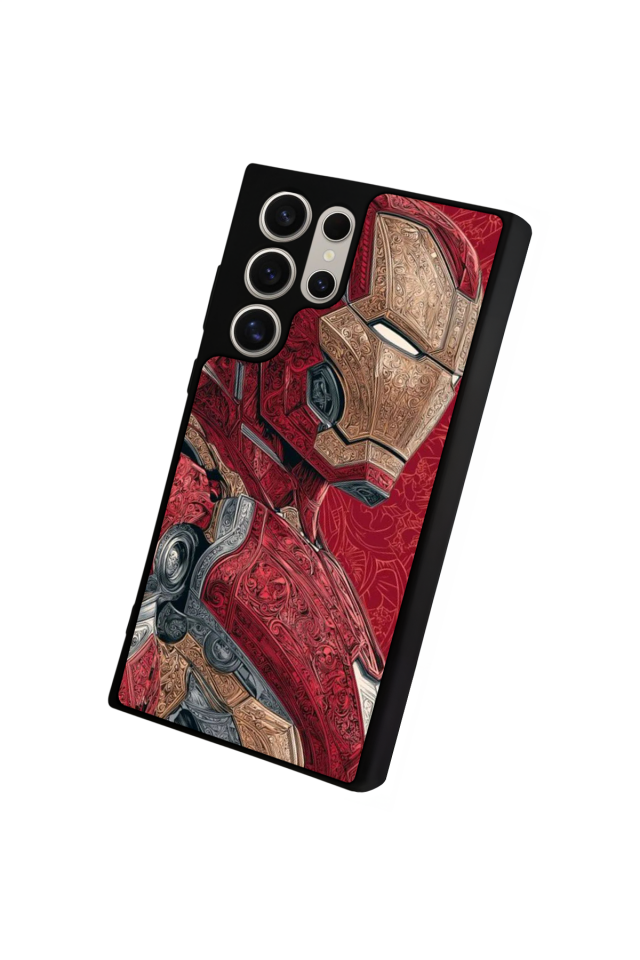 Samsung Galaxy S22 Ultra Uyumlu  Iron Man ( Demir Adam ) Tasarımlı Glossy Premium Kılıf