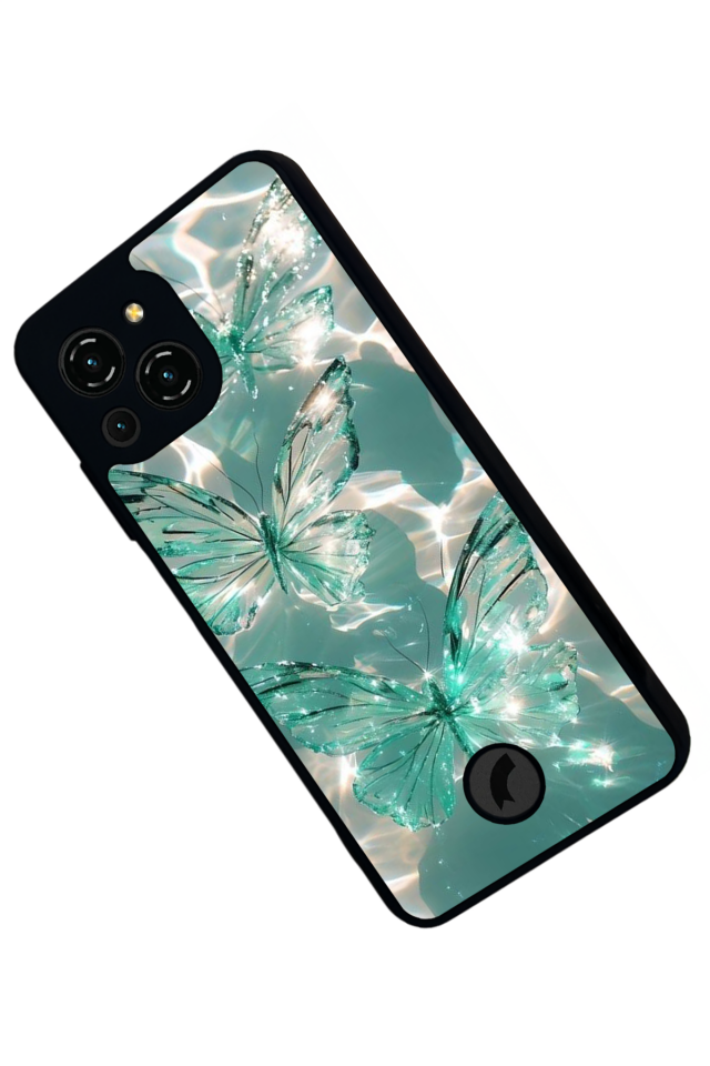 Reeder S23 Pro Max Uyumlu Kelebek Tasarımlı Glossy Premium Kılıf