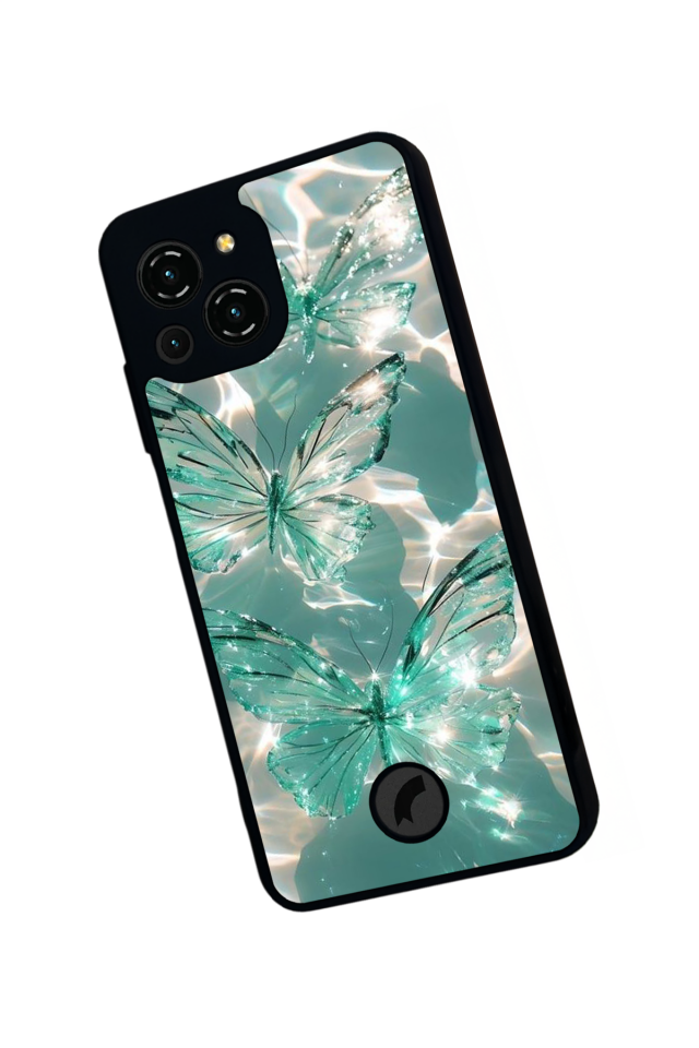 Reeder S23 Pro Max Uyumlu Kelebek Tasarımlı Glossy Premium Kılıf