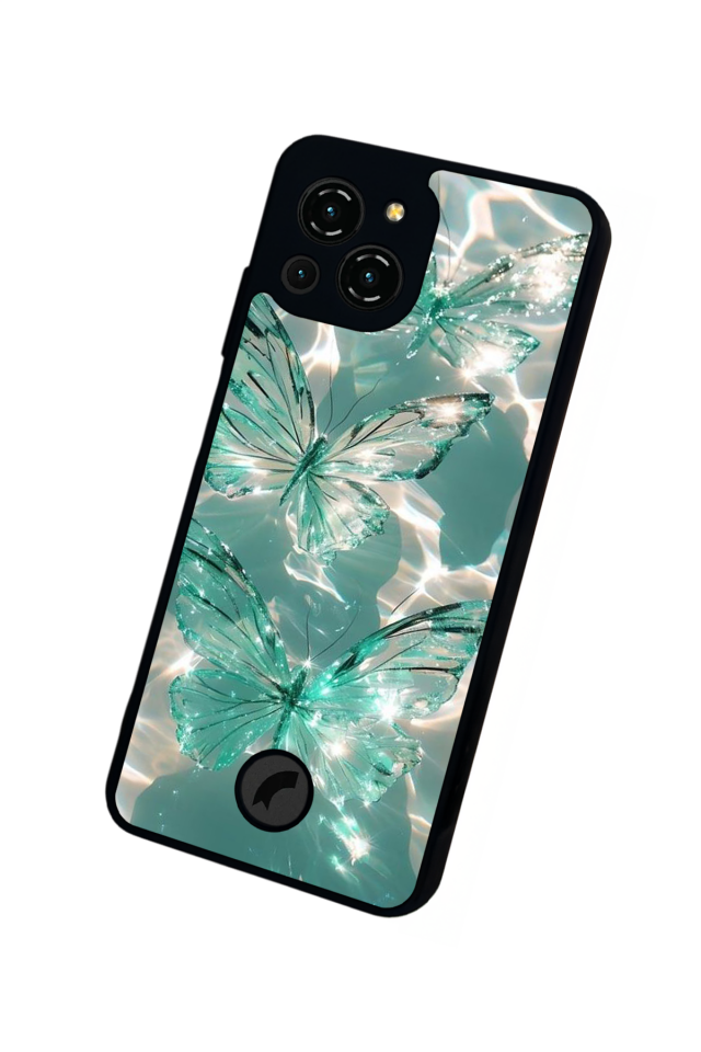 Reeder S23 Pro Max Uyumlu Kelebek Tasarımlı Glossy Premium Kılıf