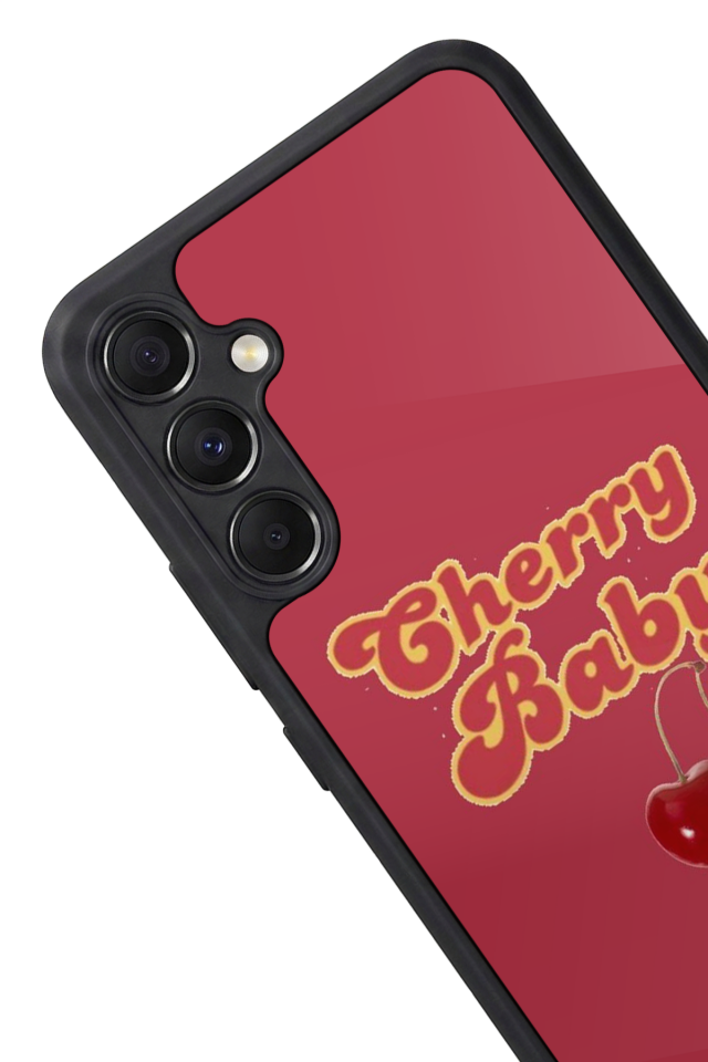 Samsung Galaxy M34 Uyumlu Kiraz Tasarımlı Glossy Premium Kılıf