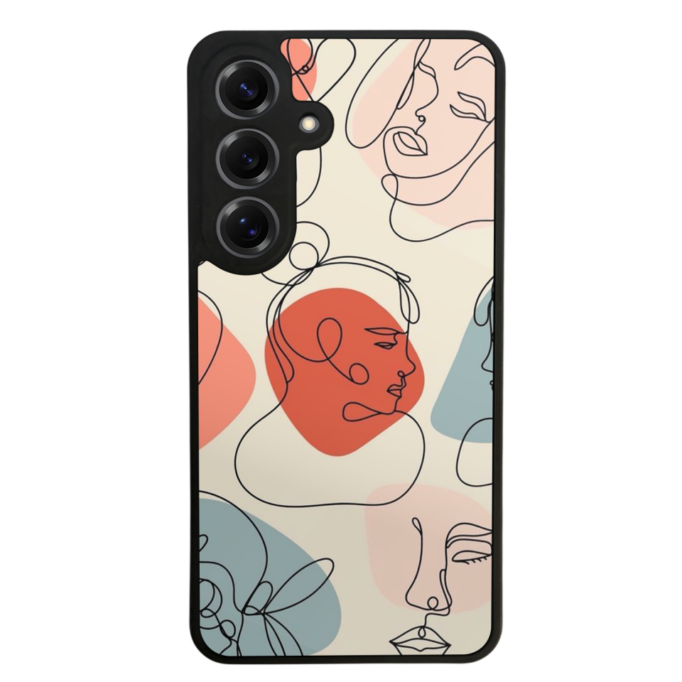 Samsung Galaxy S25 Uyumlu Line Art Tasarımlı Glossy Premium Kılıf