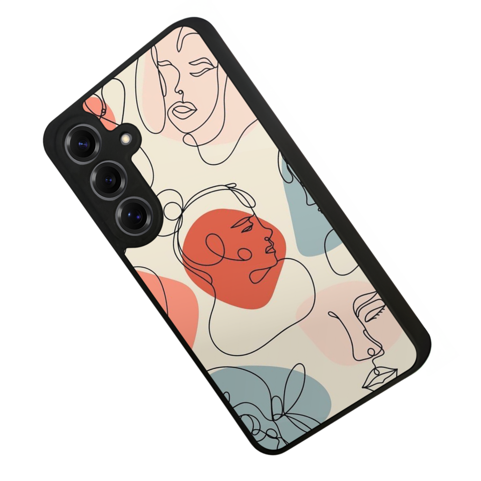 Samsung Galaxy S25 Uyumlu Line Art Tasarımlı Glossy Premium Kılıf