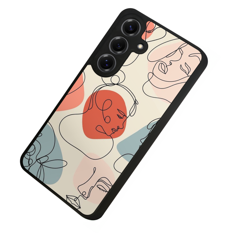 Samsung Galaxy S25 Uyumlu Line Art Tasarımlı Glossy Premium Kılıf
