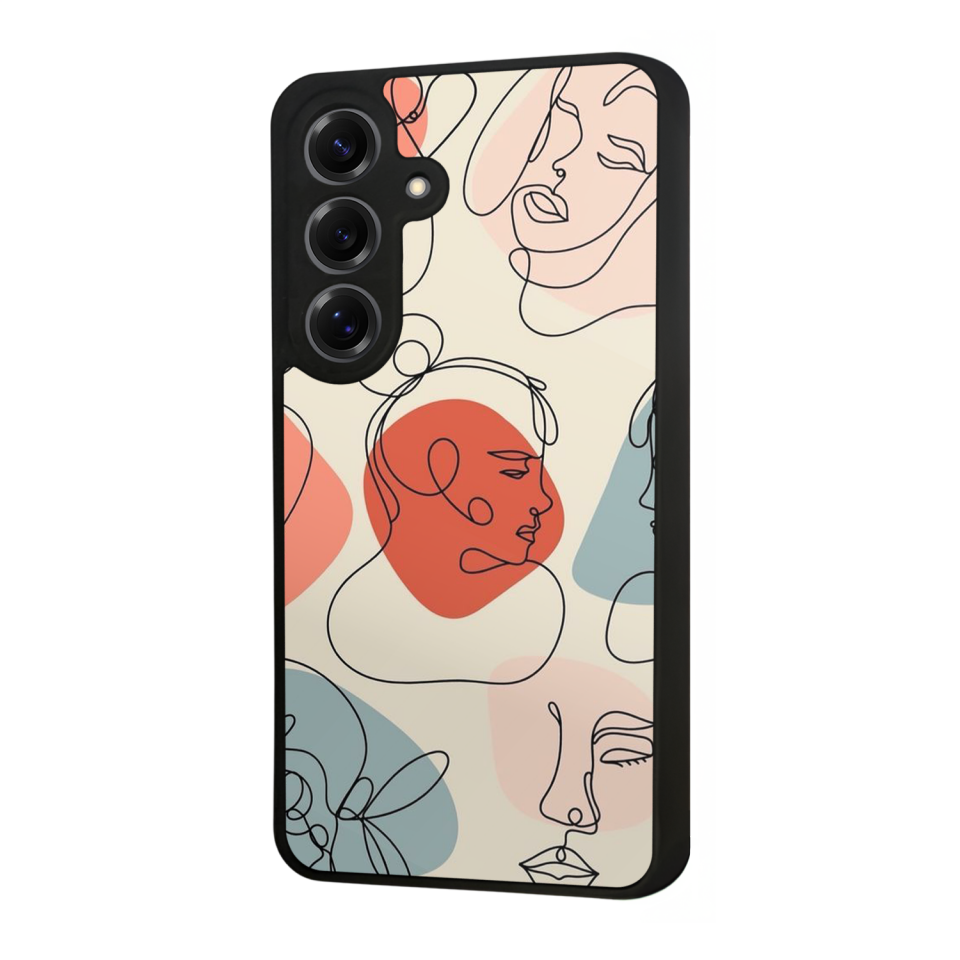 Samsung Galaxy S25 Uyumlu Line Art Tasarımlı Glossy Premium Kılıf