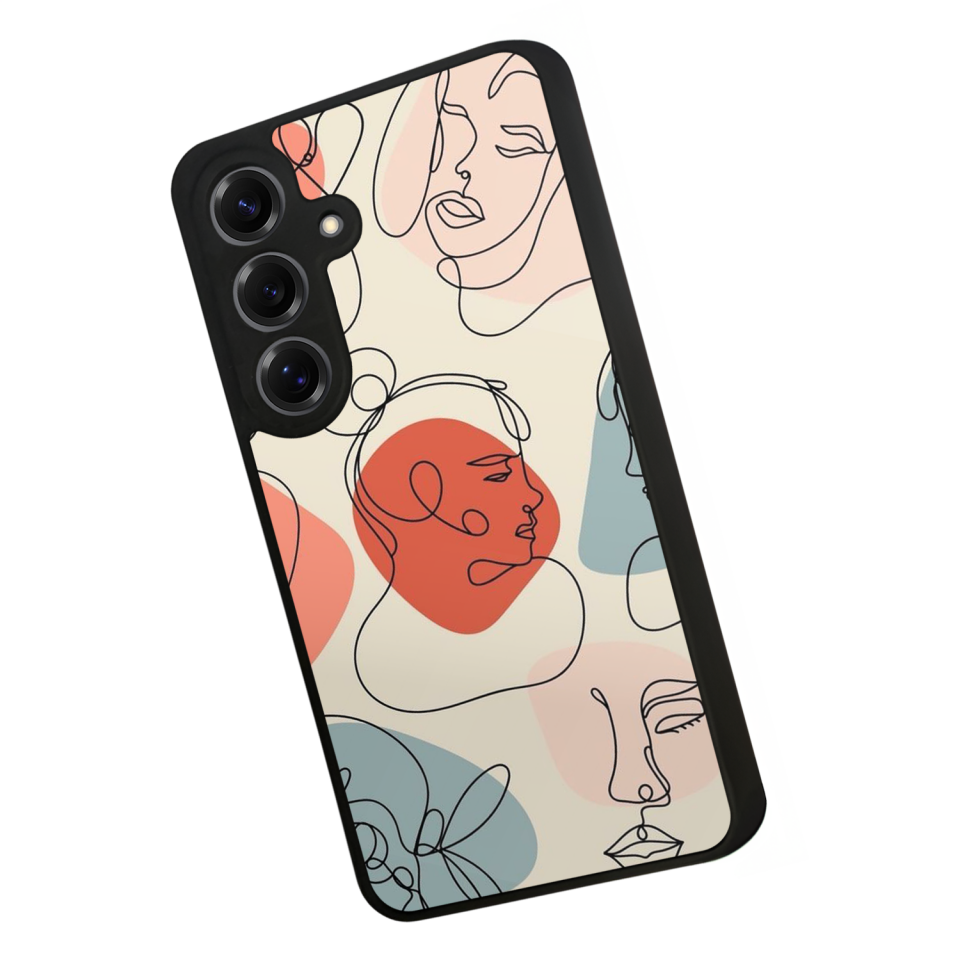 Samsung Galaxy S25 Uyumlu Line Art Tasarımlı Glossy Premium Kılıf