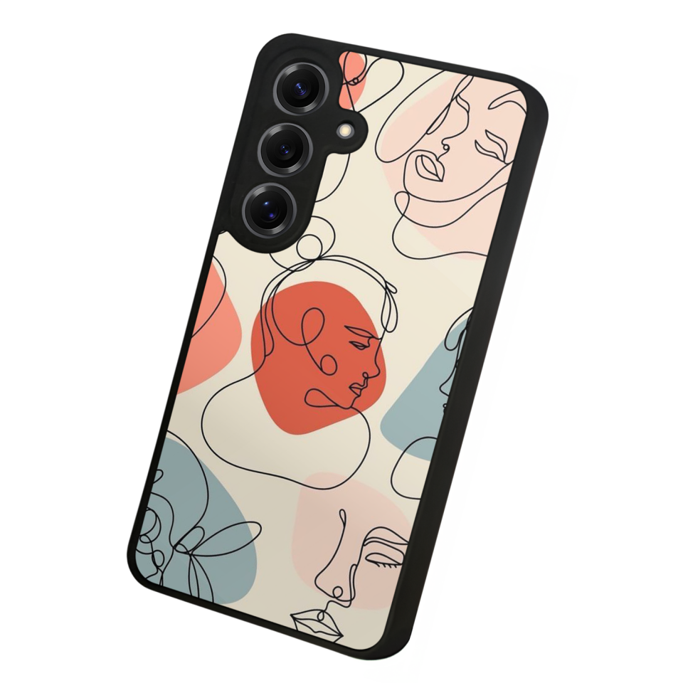 Samsung Galaxy S25 Uyumlu Line Art Tasarımlı Glossy Premium Kılıf