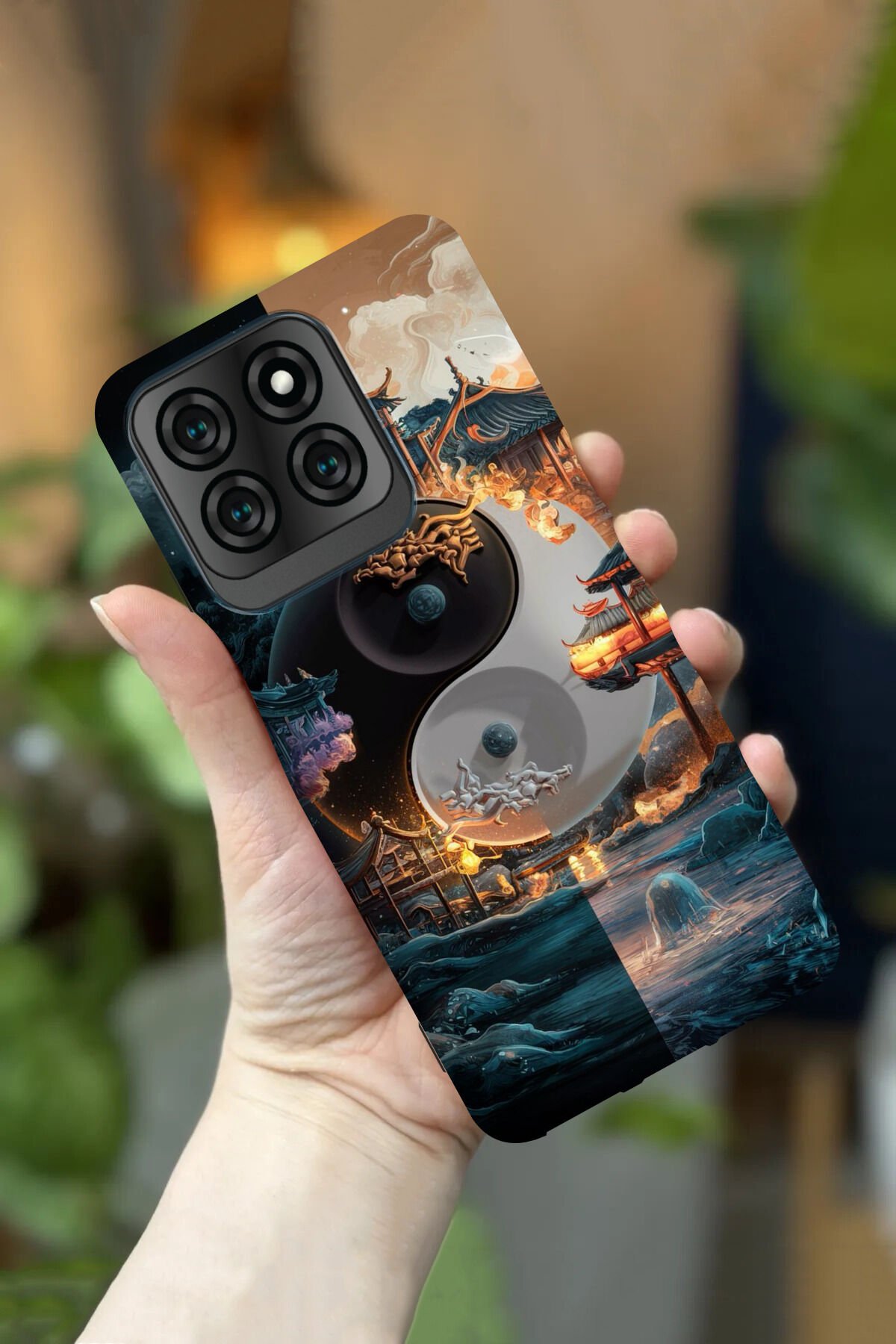Reeder S71 Uyumlu Kamera Korumalı Ying - Yang Desenli HD Baskılı Silikon Kılıf