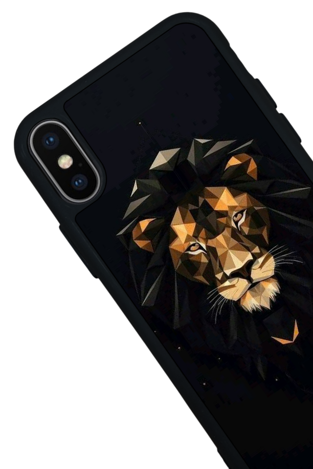 iPhone X/ XS Uyumlu Aslan Tasarımlı Glossy Premium Kılıf