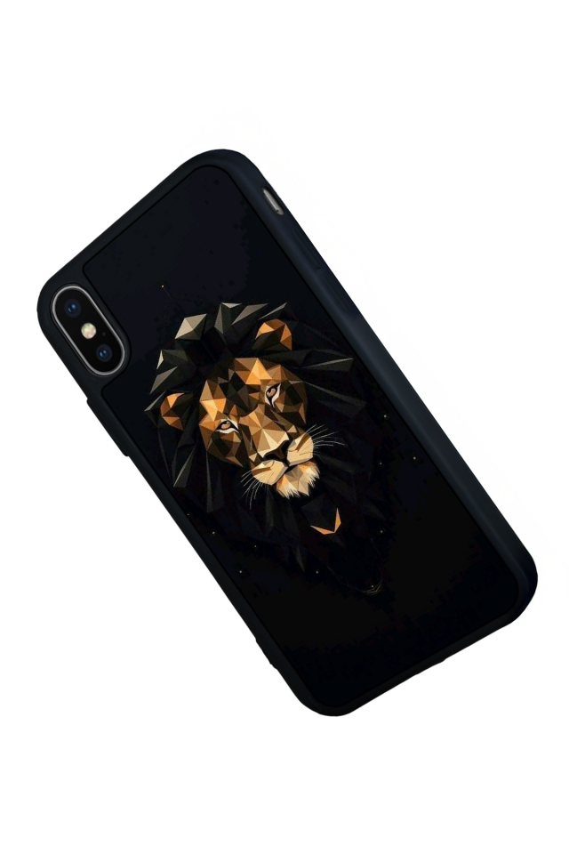 iPhone X/ XS Uyumlu Aslan Tasarımlı Glossy Premium Kılıf