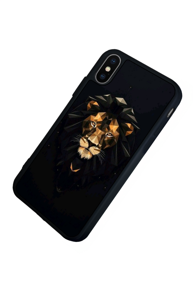 iPhone X/ XS Uyumlu Aslan Tasarımlı Glossy Premium Kılıf