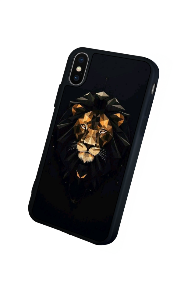 iPhone X/ XS Uyumlu Aslan Tasarımlı Glossy Premium Kılıf