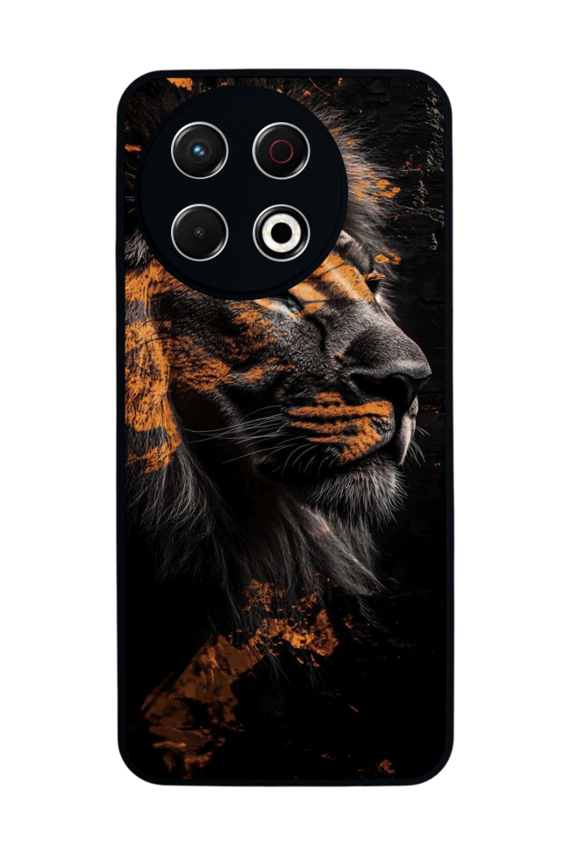 Tecno Spark 30 Pro Uyumlu Aslan Tasarımlı Glossy Premium Kılıf