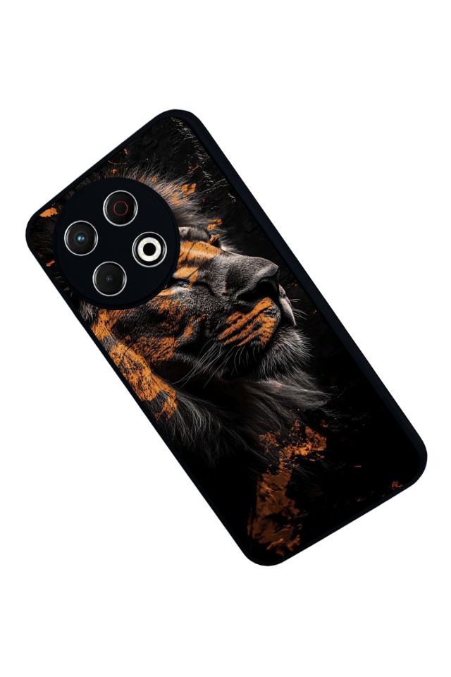 Tecno Spark 30 Pro Uyumlu Aslan Tasarımlı Glossy Premium Kılıf