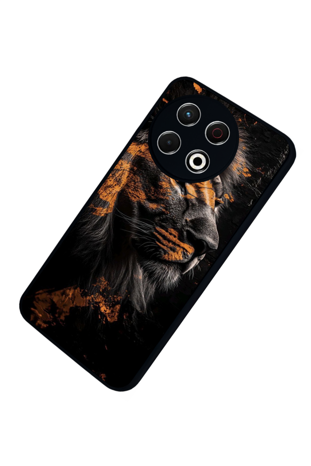 Tecno Spark 30 Pro Uyumlu Aslan Tasarımlı Glossy Premium Kılıf