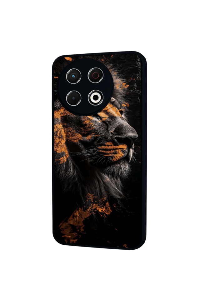 Tecno Spark 30 Pro Uyumlu Aslan Tasarımlı Glossy Premium Kılıf