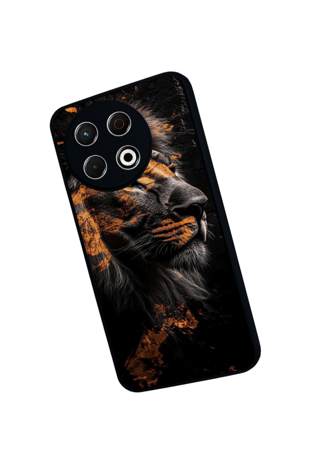 Tecno Spark 30 Pro Uyumlu Aslan Tasarımlı Glossy Premium Kılıf
