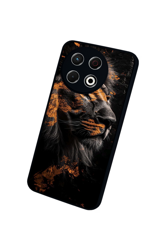 Tecno Spark 30 Pro Uyumlu Aslan Tasarımlı Glossy Premium Kılıf