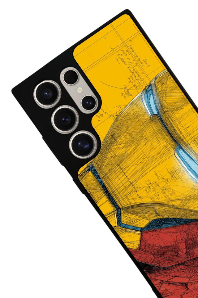 Samsung Galaxy S22 Ultra Uyumlu  Iron Man ( Demir Adam ) Tasarımlı Glossy Premium Kılıf