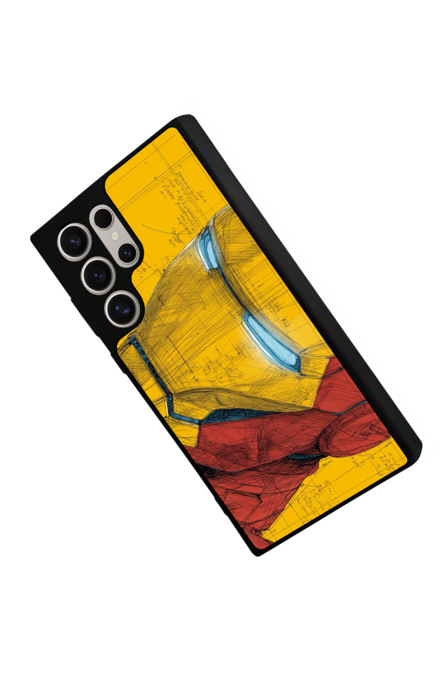 Samsung Galaxy S22 Ultra Uyumlu  Iron Man ( Demir Adam ) Tasarımlı Glossy Premium Kılıf