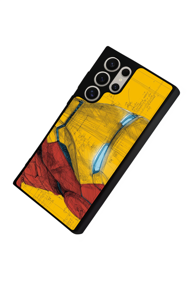 Samsung Galaxy S22 Ultra Uyumlu  Iron Man ( Demir Adam ) Tasarımlı Glossy Premium Kılıf