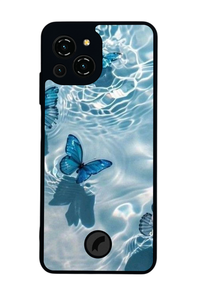 Reeder S23 Pro Max Uyumlu Kelebek Tasarımlı Glossy Premium Kılıf