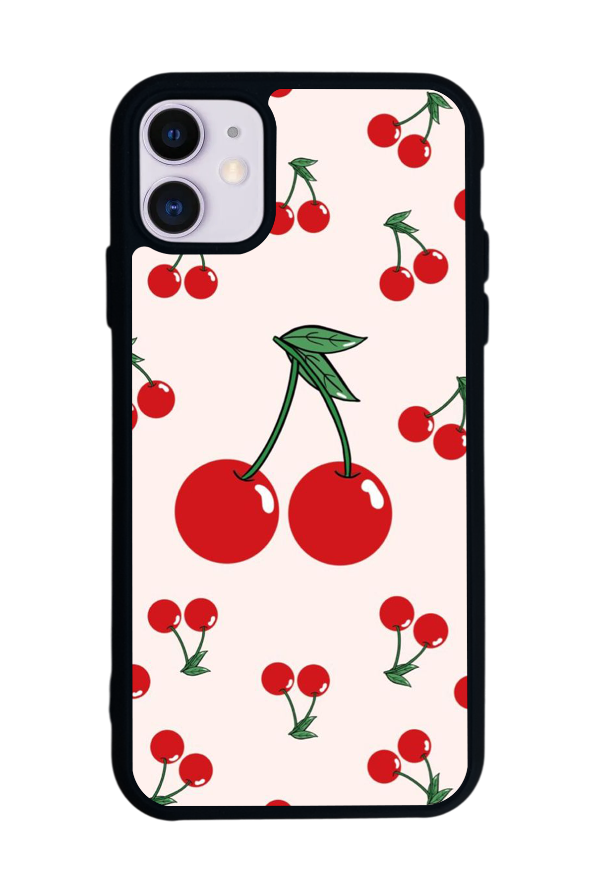 iPhone 11 Uyumlu Kiraz Tasarımlı Glossy Premium Kılıf