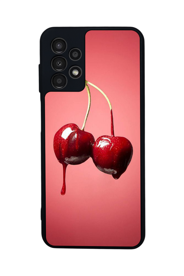 Samsung Galaxy A13 Uyumlu Kiraz Tasarımlı Glossy Premium Kılıf