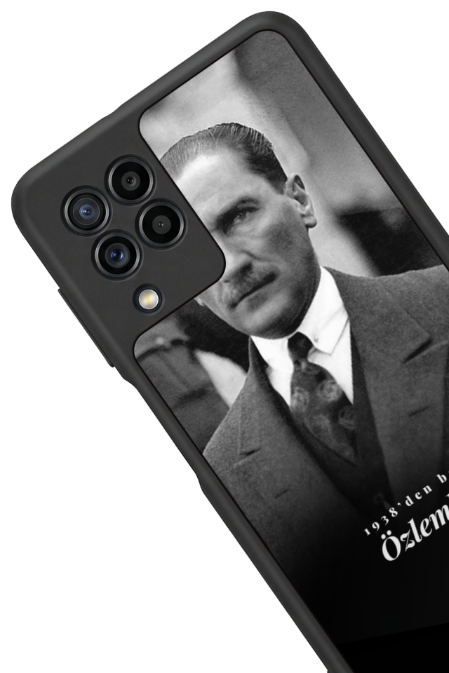 Samsung Galaxy M32 Uyumlu Mustafa Kemal Ataturk Tasarımlı Glossy Premium Kılıf