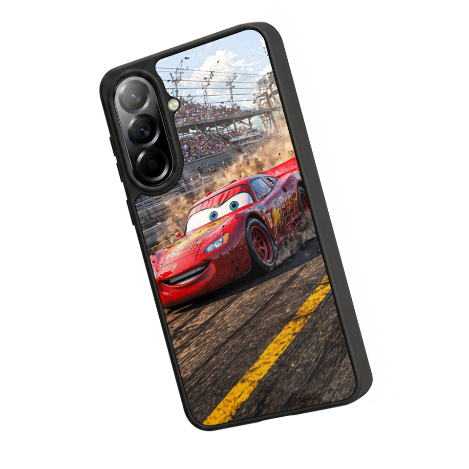 Samsung Galaxy A37 Uyumlu Şimsek McQueen Tasarımlı Glossy Premium Kılıf