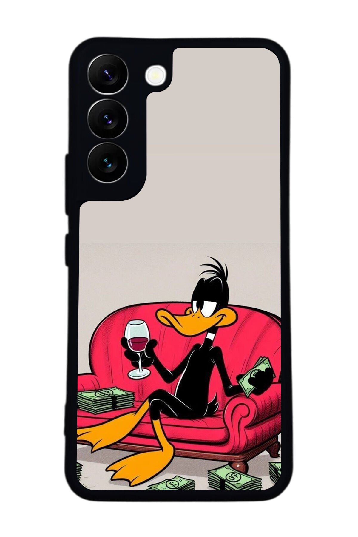 Samsung Galaxy S22 Uyumlu Daffy duck Tasarımlı Glossy Premium Kılıf