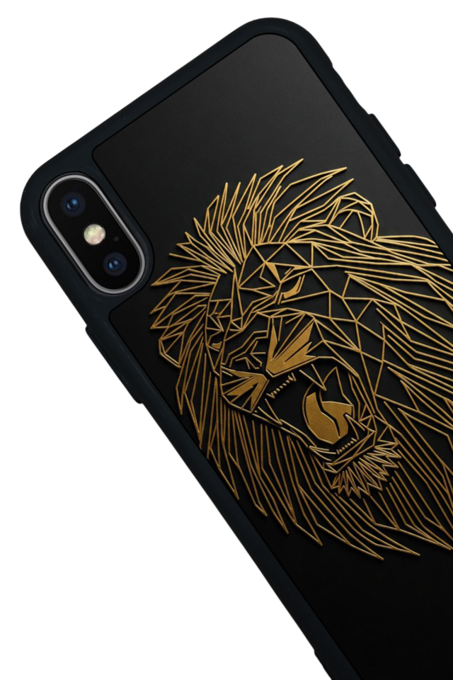 iPhone X/ XS Uyumlu Aslan Tasarımlı Glossy Premium Kılıf