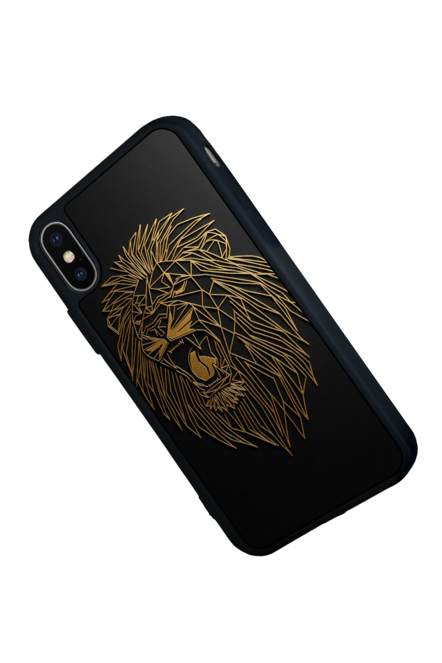 iPhone X/ XS Uyumlu Aslan Tasarımlı Glossy Premium Kılıf