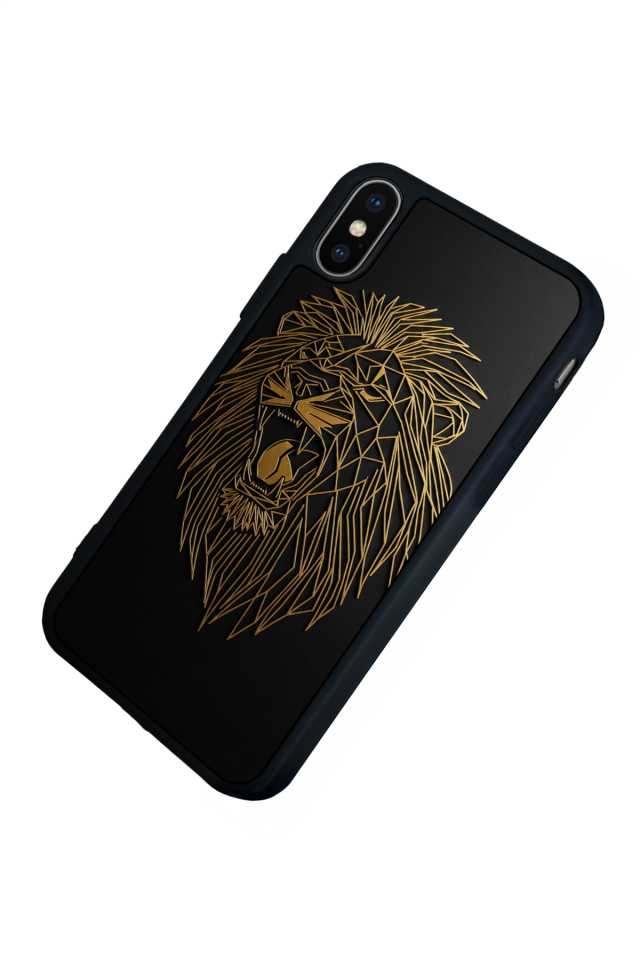 iPhone X/ XS Uyumlu Aslan Tasarımlı Glossy Premium Kılıf